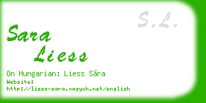 sara liess business card